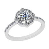 0.70 Ctw SI2/I1 Diamond 14K White Gold Engagement Ring