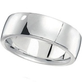 Mens Wedding Band Low Dome Comfort-Fit in 14k White Gold 7 mm