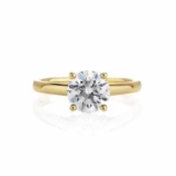 CERTIFIED 1.07 CTW H/I1 ROUND DIAMOND SOLITAIRE RING IN 14K YELLOW GOLD