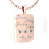 Certified 0.05 Ctw Diamond special Neckalce Give Me Liberty Or Give Me Death 4 July 1776 American In