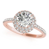 Certified 1.05 Ctw SI2/I1 Diamond 14K Rose Gold Anniversary Ring