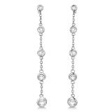 Bezel-Set Station Drop Earrings 14k White Gold 1.00ctw