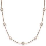 Station Bezel-Set Necklace in 14k Rose Gold (3.00ct)
