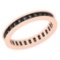 1.50 Ctw i2/i3 Treated Fancy Black Diamond 14K Rose Gold Eternity Band Ring