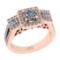 1.47 Ctw SI2/I1 Gia Certified Center Diamond 14K Rose Gold three Stone Ring