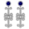 1.68 Ctw Blue Sapphire 14K White Gold Earrings