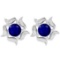 4.00 Ctw Blue Sapphire 14K White Gold Stud Earrings