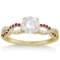 Infinity Diamond and Ruby Gemstone Engagement Ring 14K Yellow Gold 1.21ctw