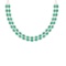 50.60 Ctw Emerald 14K Rose Gold Double layer Necklace
