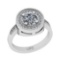 1.12 Ctw SI2/I1 Gia Certified Center Diamond 14K White Gold Wedding Halo Ring