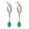 Certified 1.51 Ctw SI2/I1 Emerald And Diamond 14K Rose Gold Earrings