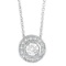 Halo Diamond Circle Pendant Necklace 14K White Gold 0.70ctw