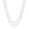 Three-Strand Diamond Station Necklace in 14k White Gold 1.40ctw