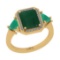3.49 Ctw SI2/I1 Emerald And Diamond 14K Yellow Gold Ring