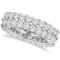Two-Row Wide Band Diamond Eternity Ring 18k White Gold 2.50ctw
