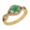 0.70 Ctw SI2/I1 Emerald And Diamond 14K Yellow Gold Ring