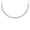 7.10 Ctw SI2/I1 Blue Sapphire And Diamond 14K Rose Gold Necklace