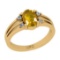 0.81 Ctw I2/I3 Yellow Sapphire And Diamond 10K Yellow Gold Promises Ring