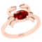 0.75 Ctw I2/I3 Red Sapphire 14K Rose Gold Solitaire Ring