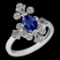 2.07 Ctw SI2/I1 Tanzanite And Diamond 14K White Gold Vintage Style Ring