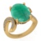 5.66 Ctw SI2/I1 Emerald And Diamond 14K Yellow Gold Ring
