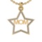 1.05 Ctw SI2/I1 Diamond 14K Yellow Gold Star MOM Necklace