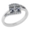 1.18 ctw GIA Certified Center StoneDiamond 14K White Gold Anniversary Ring