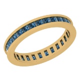 1.50 Ctw i2/i3 Treated Fancy Blue Diamond 14K Yellow Gold Eternity Band Ring