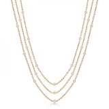 Three-Strand Diamond Station Necklace in 14k Rose Gold (1.40ct)