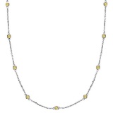 Fancy Yellow Canary Station Necklace 14k White Gold (1.00ct)