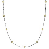 Fancy Yellow Canary Station Necklace 14k White Gold (0.33ct)