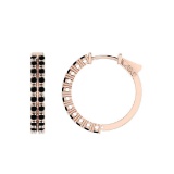 1.20 Ctw Treated fancy Black Diamond 14K Rose Gold Huggie Earrings