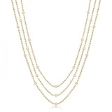 Three-Strand Diamond Station Necklace in 14k Yellow Gold (3.01ct)