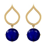 2.00 Ctw Blue Sapphire 14K Rose Gold Earrings