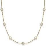 Station Bezel-Set Necklace in 14k Yellow Gold (3.00ct)