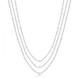 Three-Strand Diamond Station Necklace in 14k White Gold (1.40ct)