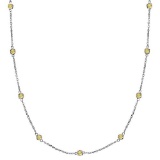 Fancy Yellow Canary Station Necklace 14k White Gold (0.75ct)