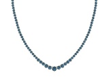 5.63 Ctw i2/i3 Treated Fancy Blue Diamond 14K Yellow Gold Necklace