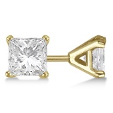 1.00ctw. Martini Princess Diamond Stud Earrings 14kt Yellow Gold H-I, SI2-SI3