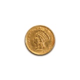 Early Gold Bullion $1 Liberty Gold type 3 Extra Fine to AU