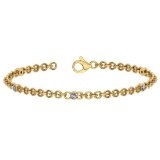 0.50 Ctw SI2/I1 Diamond 14K Yellow Gold Bracelet