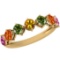 Certified 0.77 Ctw Multi Sapphire 14K Yellow Gold Ring