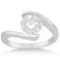 1.00 CW Tension Set Swirl Solitaire Engagement Ring Setting platinum