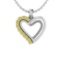 0.14 Ctw i2/i3 Treated fancy Yellow Diamond 14K White Gold Pendant Necklace