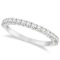 Half-Eternity Pave-Set Thin Diamond Stacking Ring 14k White Gold 0.50ctw