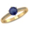 Certified 1.00 CTW Genuine Blue Sapphire And Diamond 14K Yellow Gold Ring