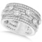 Vintage Style Bezel and Pave-Set Diamond Ring Band 14k White Gold 1.85ctw