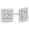Square Diamond Earring Jackets Pave-Set 14k White Gold 0.50ctw