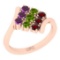 0.95 Ctw I2/I3 Multi Stone 10K Rose Gold Multi Bypass Ring