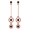 Certified 0.36 Ctw Smoky Quarzt 14k Rose Gold Drop Earrings